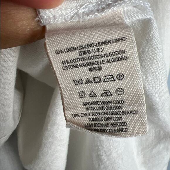 Free People Linen Cotton Blend Blouse Size L - Picture 9 of 10